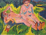 Zwei rosa Akte am See Ernst Ludwig Kirchner